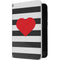 Black And White Striped Heart Surface Duo Skin