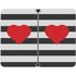 Black And White Striped Heart Surface Duo Skin