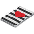 Black And White Striped Heart Surface Duo Skin