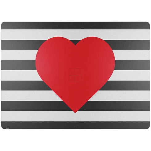 Black And White Striped Heart Surface Laptop 4 15in Skin