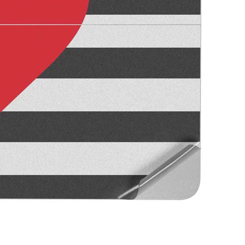 Black And White Striped Heart Surface Laptop Studio Skin