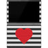 Black And White Striped Heart Surface Pro 7 Skin