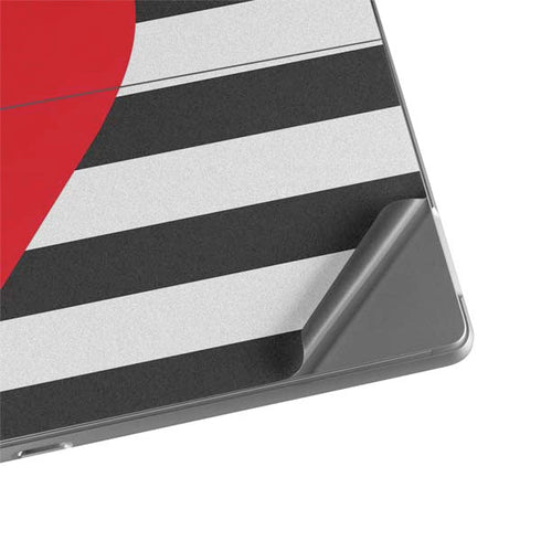 Black And White Striped Heart Surface Pro 8 Skin