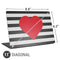 Black And White Striped Heart Universal Laptop 11in (8.8 x 6.2in) Skin