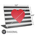 Black And White Striped Heart Universal Laptop 12in (9.8 x 6.8in) Skin
