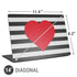 Black And White Striped Heart Universal Laptop 14in (11.4 x 8.2in) Skin
