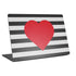 Black And White Striped Heart Universal Laptop 14in (11.4 x 8.2in) Skin