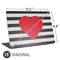 Black And White Striped Heart Universal Laptop 15in (12.2 x 8.8in) Skin
