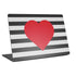 Black And White Striped Heart Universal Laptop 18in (14.6 x 10.6in) Skin