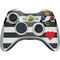 Black And White Striped Heart Xbox 360 Wireless Controller Skin