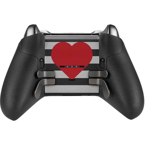 Black And White Striped Heart Xbox Elite Wireless Controller Series 2 Skin