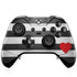 Black And White Striped Heart Xbox One Elite Controller Skin