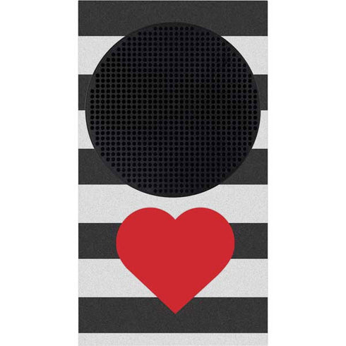 Black And White Striped Heart Xbox Series S Skins