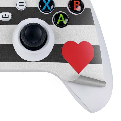 Black And White Striped Heart Xbox Series S Skins