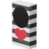 Black And White Striped Heart Xbox Series S Console Skin