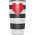 Black And White Striped Heart Yeti 20oz Tumbler Skin