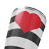 Black And White Striped Heart Yeti 20oz Tumbler Skin