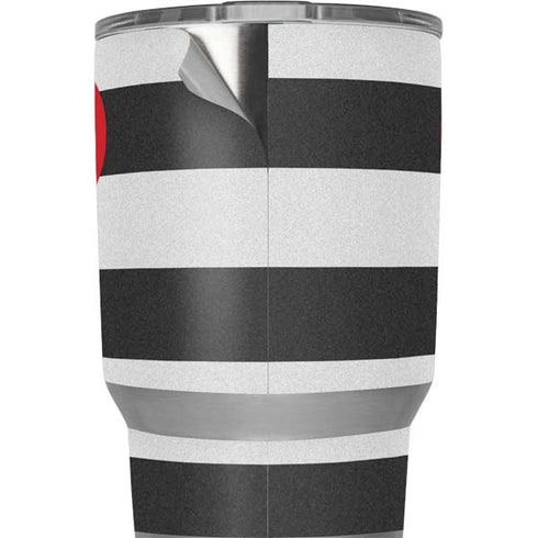 Black And White Striped Heart Yeti 20oz Tumbler Skin