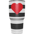 Black And White Striped Heart Yeti 30oz Rambler Tumbler Skin