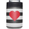 Black And White Striped Heart Yeti Colster Can Insulator Skin