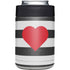 Black And White Striped Heart Yeti Colster Can Insulator Skin