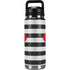 Black And White Striped Heart YETI Rambler 26oz Bottle Skin