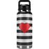 Black And White Striped Heart YETI Rambler 36oz Bottle Skin