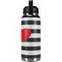 Black And White Striped Heart YETI Rambler 36oz Bottle Skin