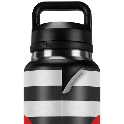 Black And White Striped Heart YETI Rambler 36oz Bottle Skin