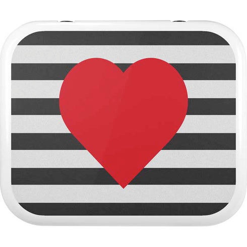 Black And White Striped Heart YETI Roadie 24 Hard Cooler Skin