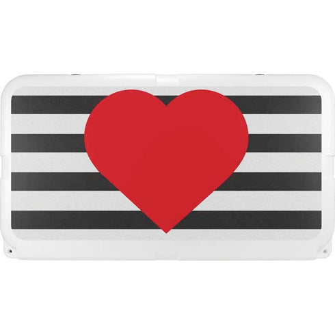 Black And White Striped Heart YETI Tundra 65 Hard Cooler Skin