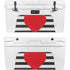 Black And White Striped Heart YETI Tundra 65 Hard Cooler Skin