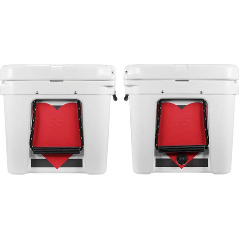 Black And White Striped Heart YETI Tundra 65 Hard Cooler Skin