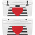 Black And White Striped Heart YETI Tundra 75 Hard Cooler Skin