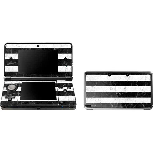 Black and White Striped Marble 3DS (2011) Skin