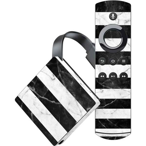 Black and White Striped Marble Amazon Fire TV Skin