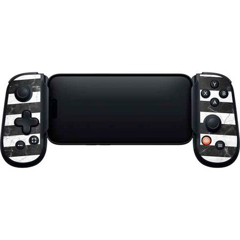 Black and White Striped Marble Backbone One for iPhone Game Controller Skin