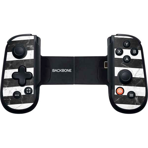 Black and White Striped Marble Backbone One for iPhone Game Controller Skin
