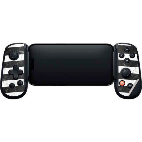 Black and White Striped Marble Backbone One for iPhone Game Controller Skin