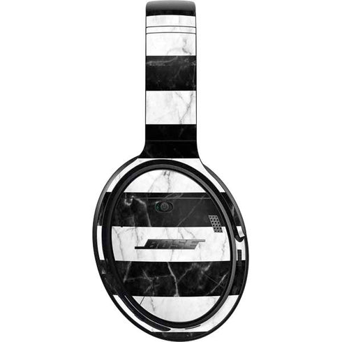 Black and White Striped Marble Bose QuietComfort 35 Headphones Skin