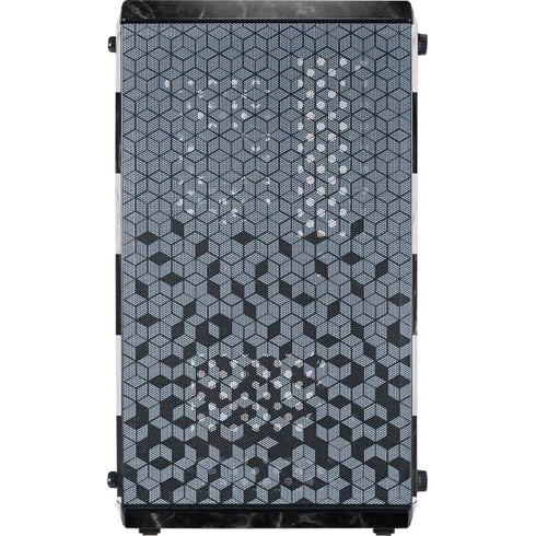 Black and White Striped Marble Cooler Master MasterBox Q300L Mini Tower Skin