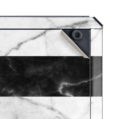 Black and White Striped Marble Cooler Master MasterBox Q300L Mini Tower Skin