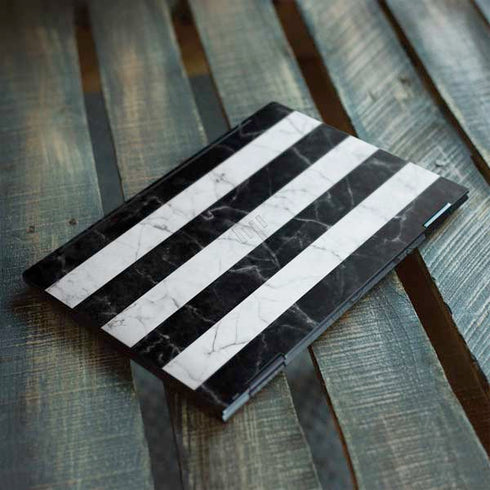 Black and White Striped Marble HP Envy Skin