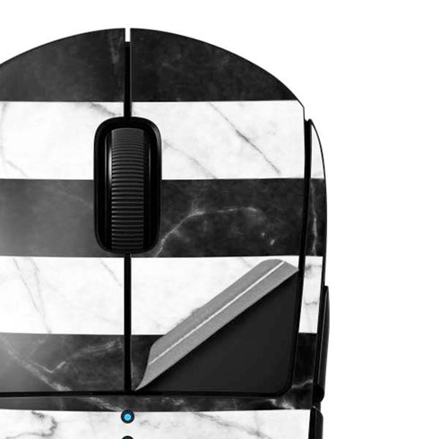 Black and White Striped Marble G Pro Wireless Gaming Mouse Skin
