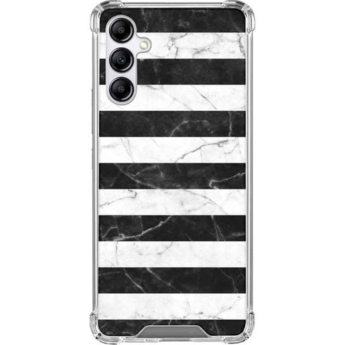 Black and White Striped Marble Galaxy A15 5G Clear Case