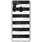 Black and White Striped Marble Galaxy A21 Clear Case