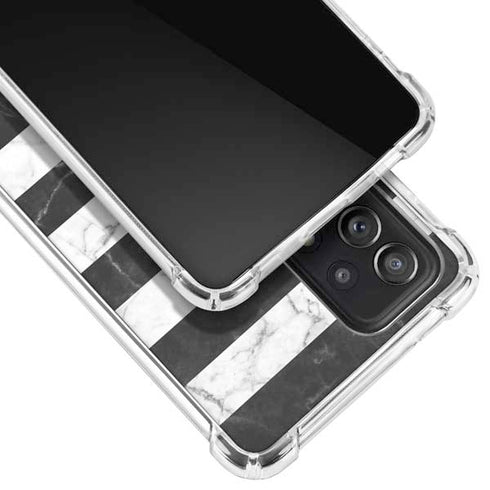 Black and White Striped Marble Galaxy A52 5G Clear Case