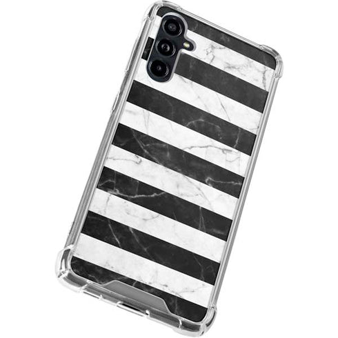 Black and White Striped Marble Galaxy A54 5G Clear Case