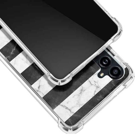 Black and White Striped Marble Galaxy A54 5G Clear Case