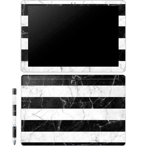Black and White Striped Marble Galaxy Book 12in Skin